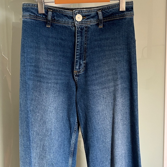 Zara soft (S) wide-leg jeans, with stretch, EUC. - Picture 4 of 14
